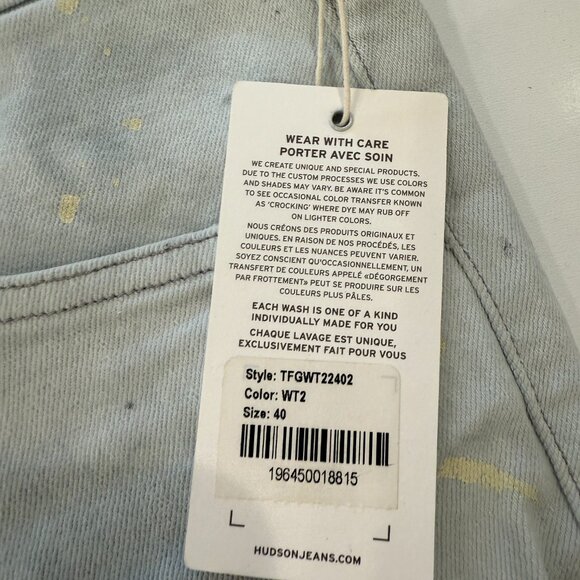 Hudson Zack Sprayed Gray Paint Splatter Skinny Jeans Men's Size 40 NWT NEW - Picture 4 of 12